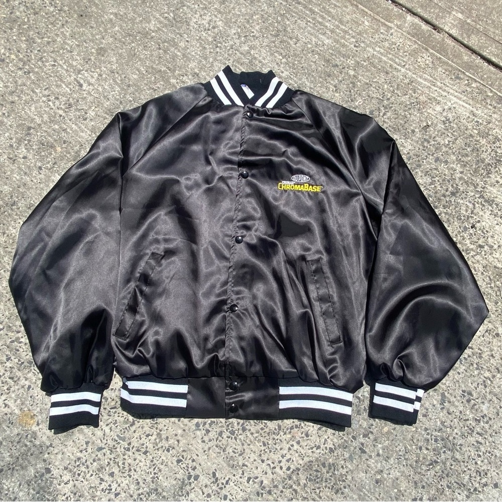 Vintage 90s DuPont Chroma Base Nascar Satin bomber jacket